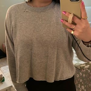 Distressed crewneck size L aerie